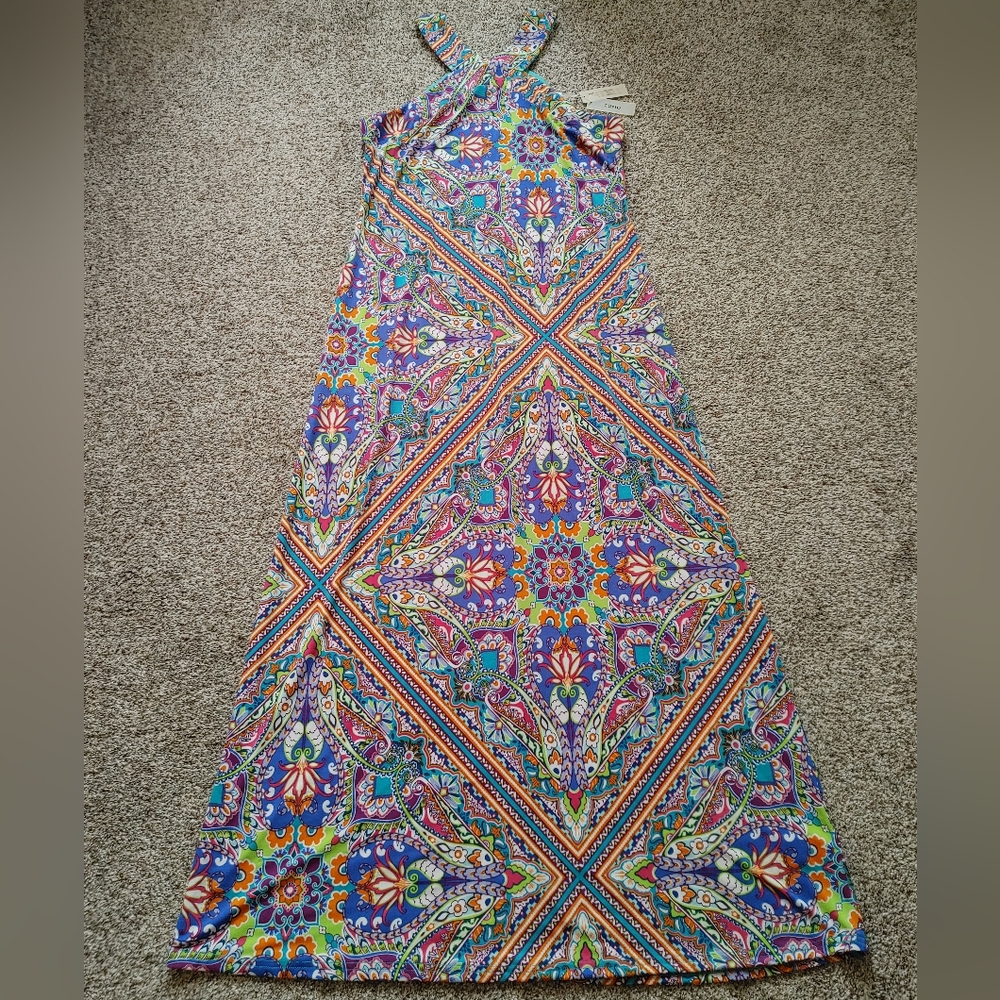 Cupio Multicolored Maxi Dress Nwt